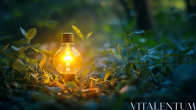 Forest floor idea quietly ignites inside a glowing glass bulb