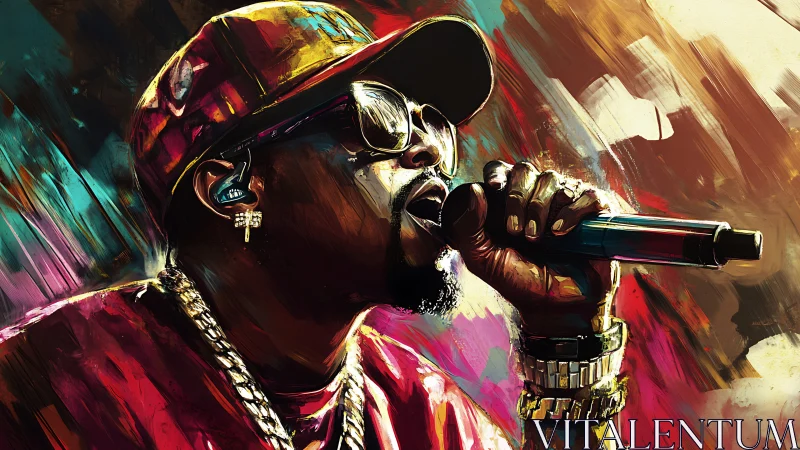 Electric hip hop performance painted in bold color storm.