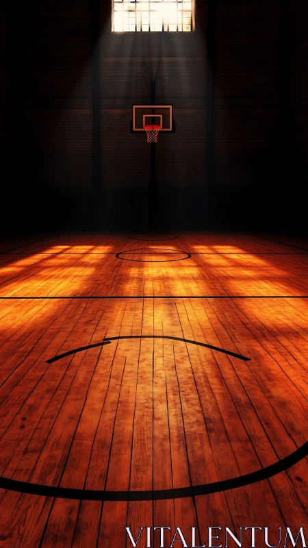 Sunlit half court waits in a cathedral of quiet hardwood.