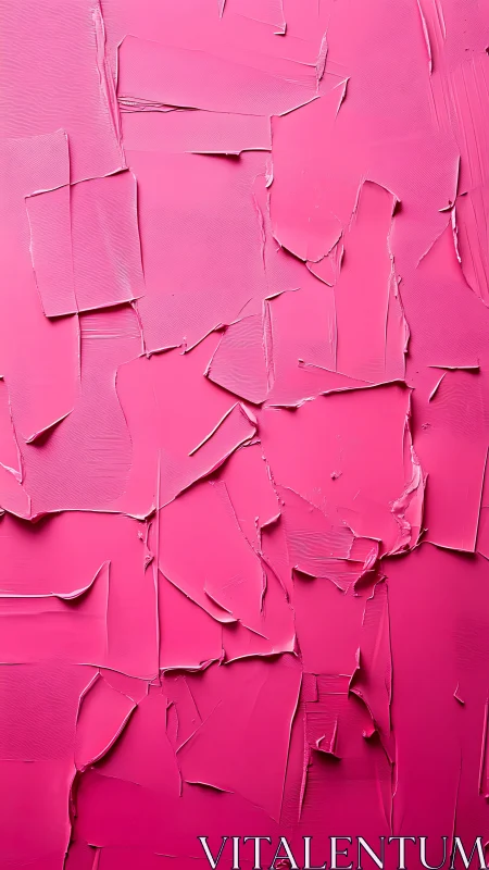 Pink impasto paint surface shows layered textured strokes