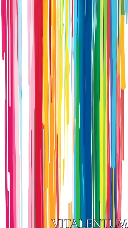 Vertical multicolor vector drips form layered chromatic bands