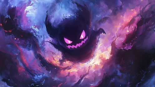 Spectral nebula entity with luminous magenta core and turbulent clouds