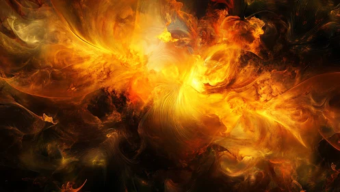 Solar flare vortex in dynamic golden fractal nebula field.