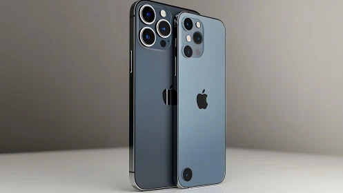 iPhone 12 Pro and standard model comparison render.