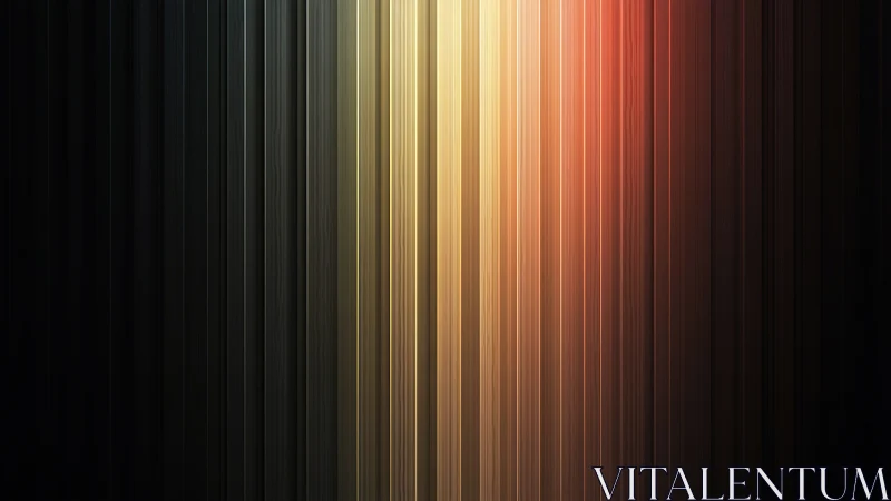 Vertical gradient lines transition from dark to warm light