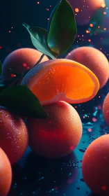 Citrus constellations glow while one radiant slice takes stage