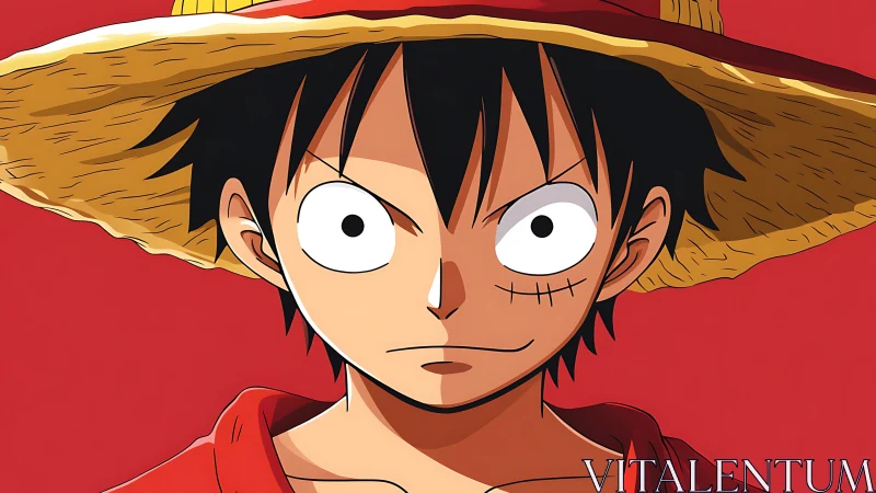 Cheerful straw hat hero sharing a bold, confident smile.