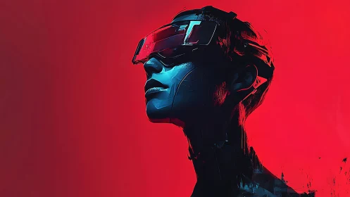 Bold cybernetic portrait celebrates neon future dreams