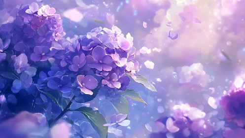 Hydrangea constellations drift softly through violet dawn