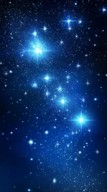 Starfield depiction shows dense blue-tinted luminous points