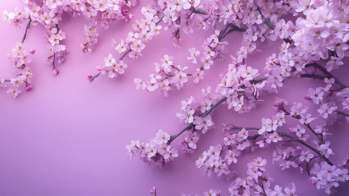 Cherry Blossom Canopy: Monochromatic Pink Floral Architecture.
