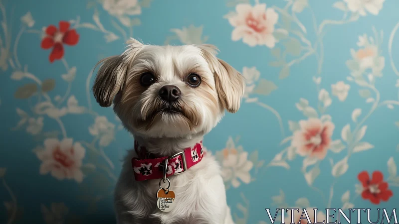Shih Tzu Canine Portrait: Cream and Tan Coat with Frontal Facial Analysis