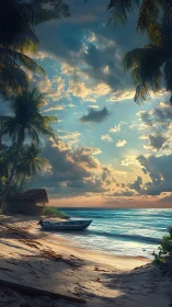 Tropical Reverie Where Boat Dreams Meet Golden Hour Majesty