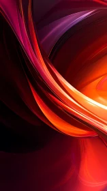 Curved red and magenta light forms intersect over dark ground