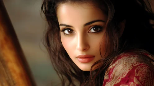 Soft-lit digital portrait captures an intense, soulful gaze