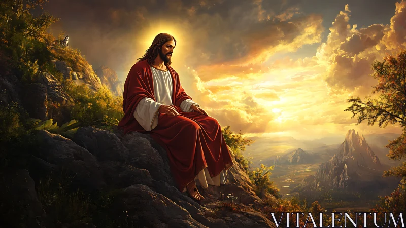 Gentle teacher resting on a sunlit mountain overlook.