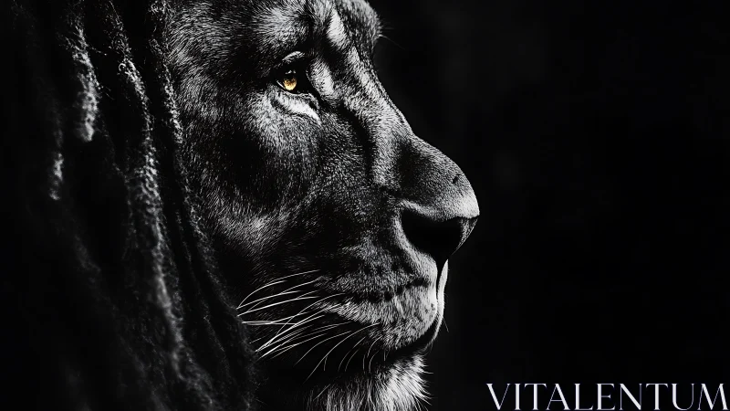 Black panther profile in high-contrast monochrome lighting.