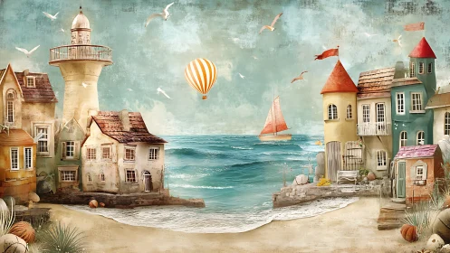 Whimsical seaside village where stories drift on the tide.