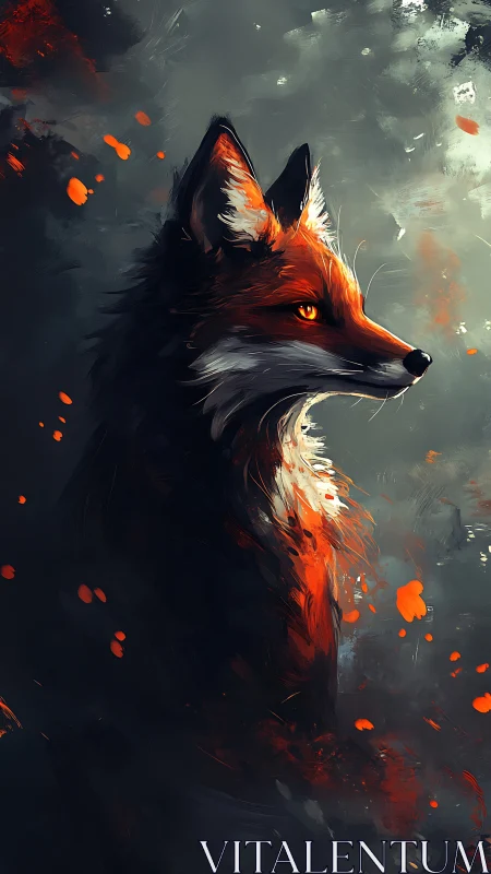 Vivid fox profile rendered in expressive digital brushwork.