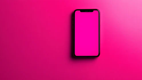 Smartphone Against Magenta Background. Tech Product Display.
