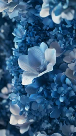 Cerulean Blossoms: Where Ivory Petals Dance Through Azure Dreams