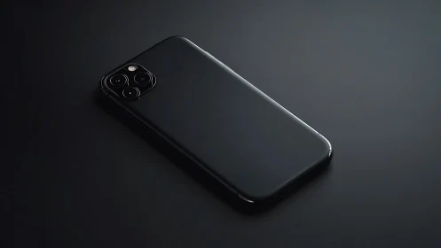Sleek Black Smartphone with Advanced Camera System