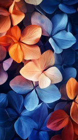 Translucent petal flowers illuminated against dark background