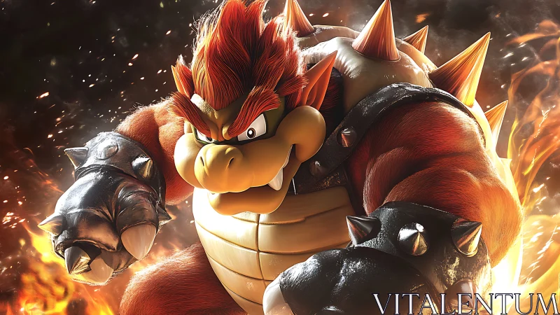 Fiery spiked creature charges forward in dynamic 3D render.