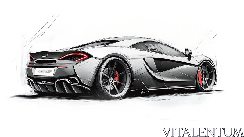 Sleek sports car sketch celebrates speed with bold crisp lines