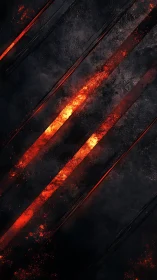 Molten Diagonals Slice Through Shadow with Fiery Grace
