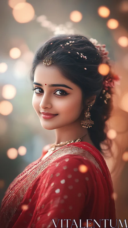 Warmly glowing portrait celebrates graceful traditional beauty