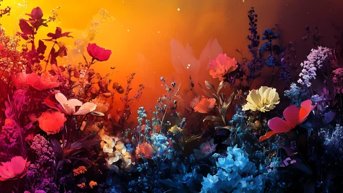 Chromatic Eden: Where Daylight Dreams Meet Twilight Blooms.