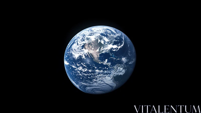 Earth viewed from space with visible cloud formations.