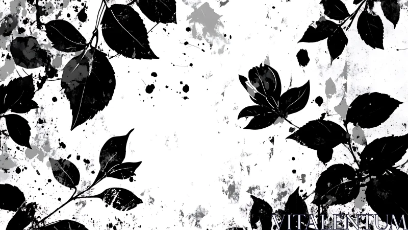 Ink-splashed floral silhouettes dancing in soft monochrome.