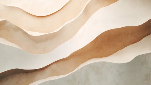 Stratified plaster wave surfaces in layered tonal relief study.