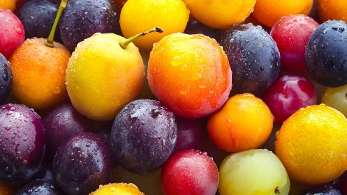 Juicy summer plums glowing with fresh colorful sweetness.