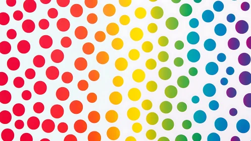 Color gradient dot pattern forms diagonal rainbow bands
