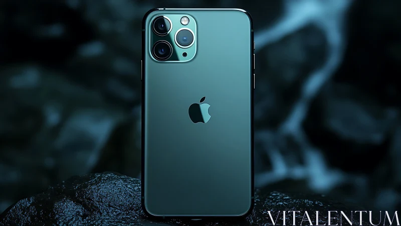 iPhone 12 Pro in Pacific Blue exhibits precision-engineered camera module with triple lens configura