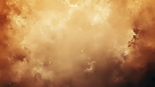 Golden misty cloudscape glows with soft, soothing warmth