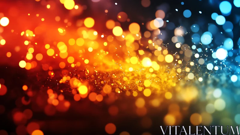 Vibrant Abstract Bokeh Lights in Warm and Cool Color Gradient.