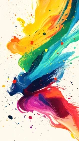 Color storms streak upward, painting a kinetic rainbow sky