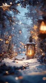 Snowy lantern path glowing with gentle winter magic.