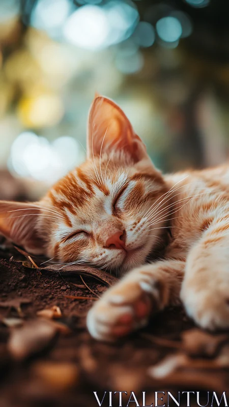 Flame-Eared Tabby Dreams in Bokeh Reverie.