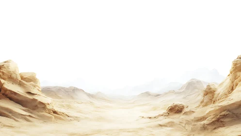 Sunlit sandstone canyon under washed-out desert sky.