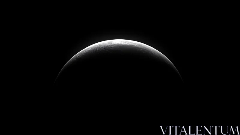 Crescent illuminated planetary surface emerges from darkness