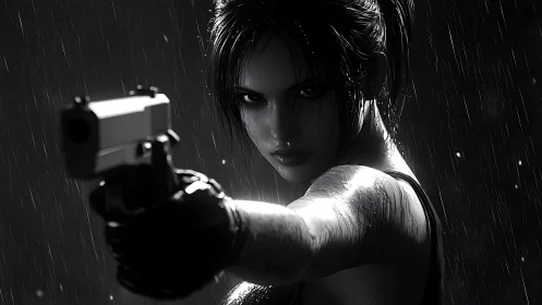 Storm-soaked heroine holds her aim steady in the rain