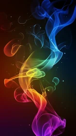 Colorful ribbon of light swirling through quiet darkness.