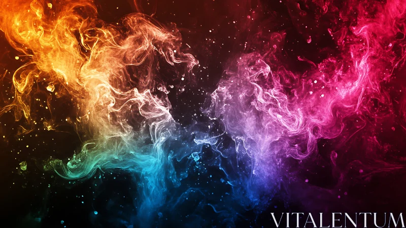 Chromatic vapor plumes merge in a high-contrast digital field