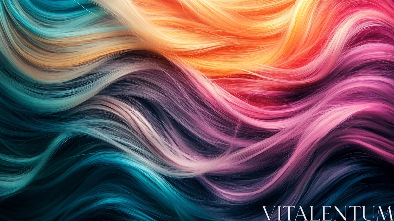 Vibrant flowing strands blend teal, magenta and gold light.