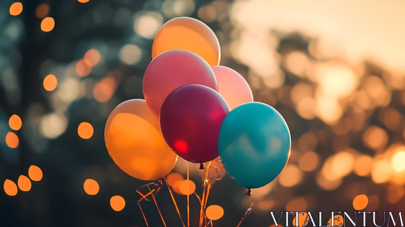 Luminous Spheres Dancing Through Golden Bokeh Dreams